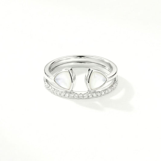 Silver-Tone Double Crown Ring