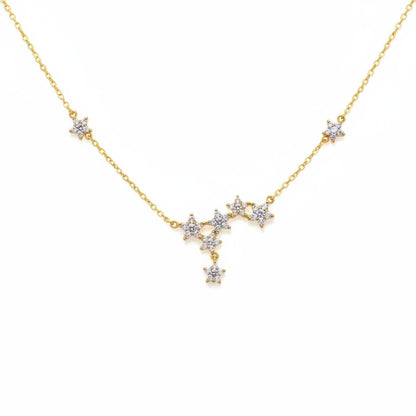 Gold-Plated Star Cluster Pendant Necklace