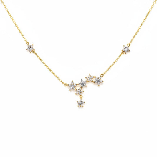 Gold-Plated Star Cluster Pendant Necklace