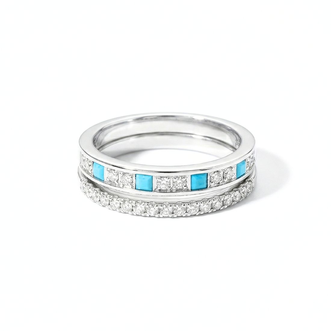Silver-Tone Stacking Band Set