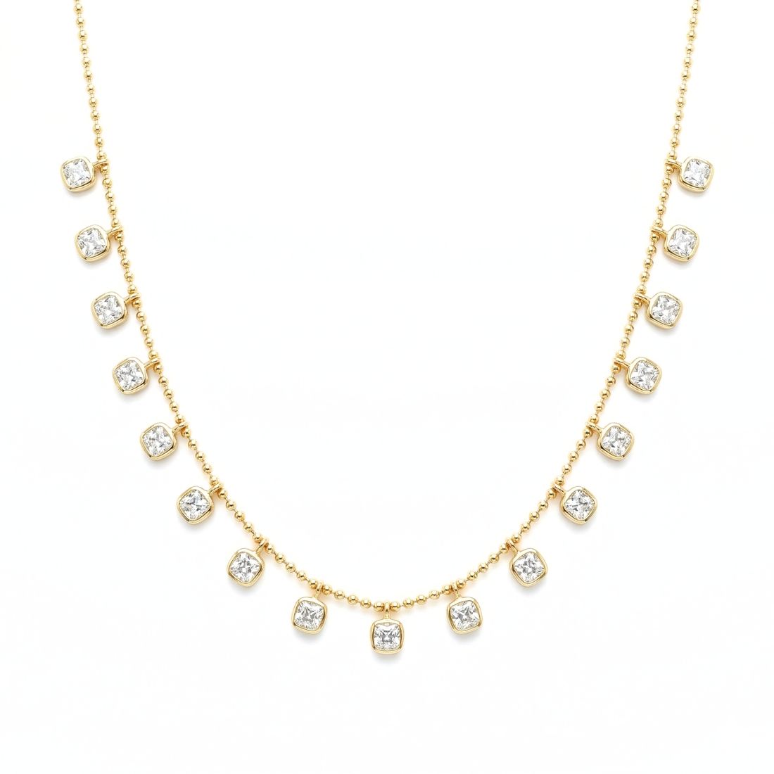 Gold-Plated Teardrop Charm Necklace