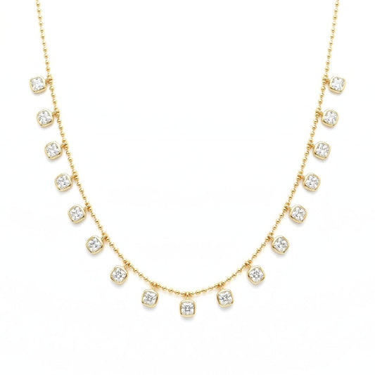 Gold-Plated Teardrop Charm Necklace