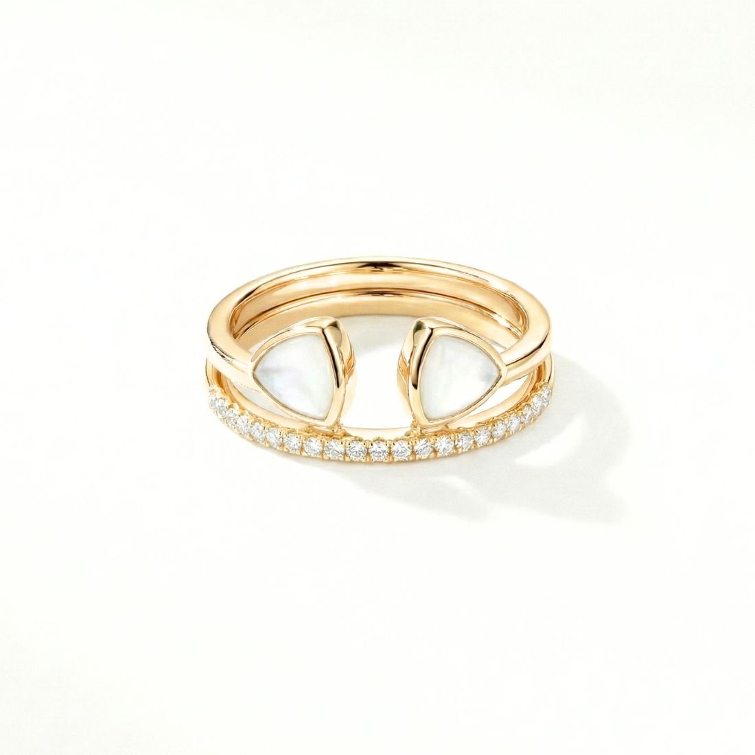  Gold-Plated Open Teardrop Cuff Ring