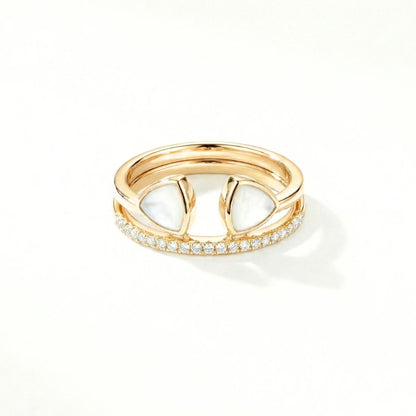  Gold-Plated Open Teardrop Cuff Ring