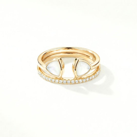  Gold-Plated Open Teardrop Cuff Ring