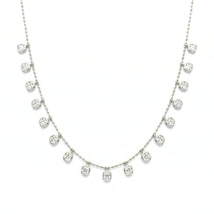 Silver-Tone Teardrop Charm Necklace