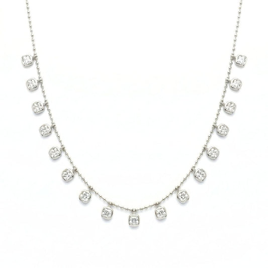Silver-Tone Teardrop Charm Necklace