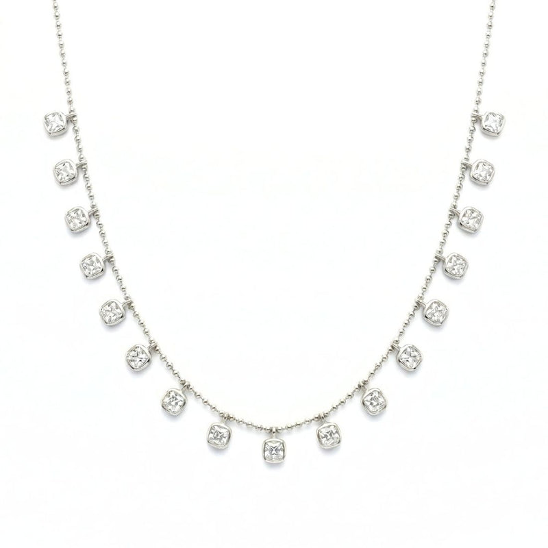Silver-Tone Teardrop Charm Necklace