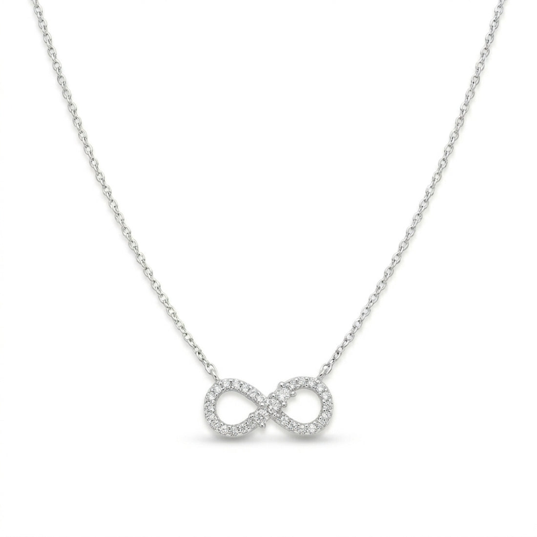 Silver Toned Infinity Pendant Necklace