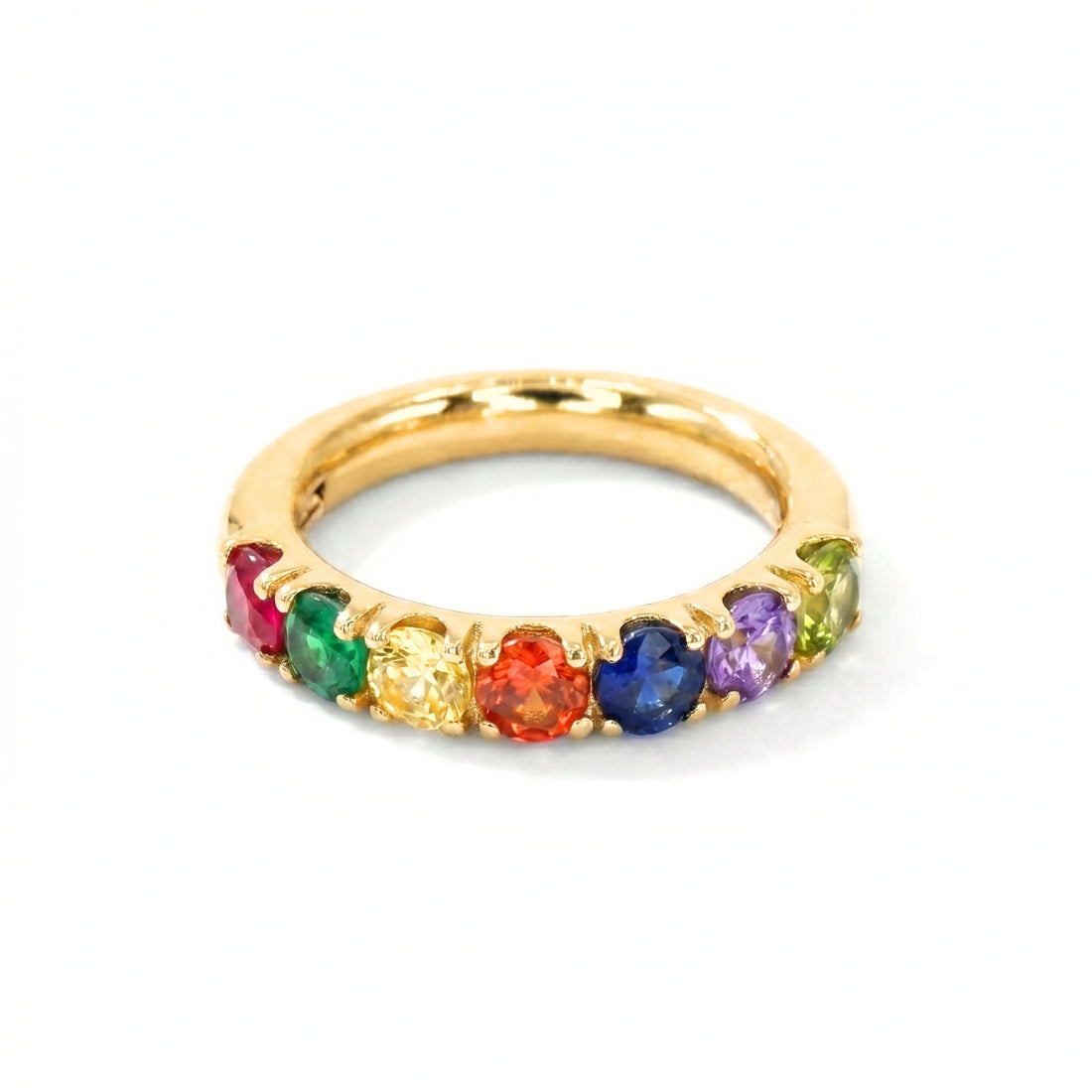 Gold-Plated Rainbow Multi-Stone Eternity Ring