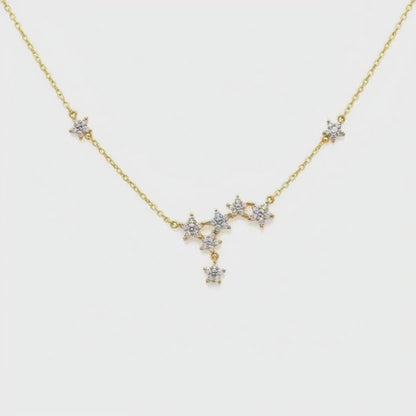 Gold-Plated Star Cluster Pendant Necklace