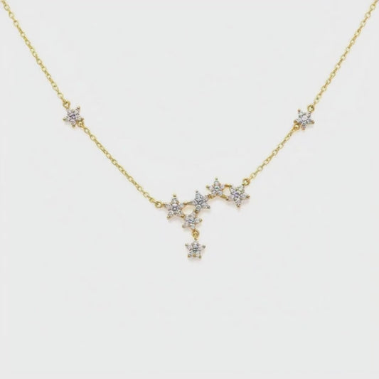 Gold-Plated Star Cluster Pendant Necklace