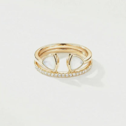 Gold-Plated Open Teardrop Cuff Ring