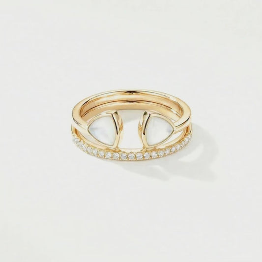 Gold-Plated Open Teardrop Cuff Ring