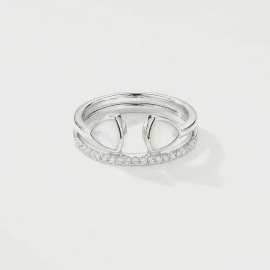 Silver-Tone Double Crown Ring