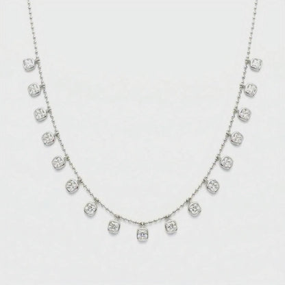 Silver-Tone Teardrop Charm Necklace